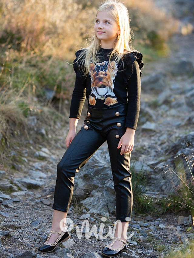 Eco leather kalhoty černé