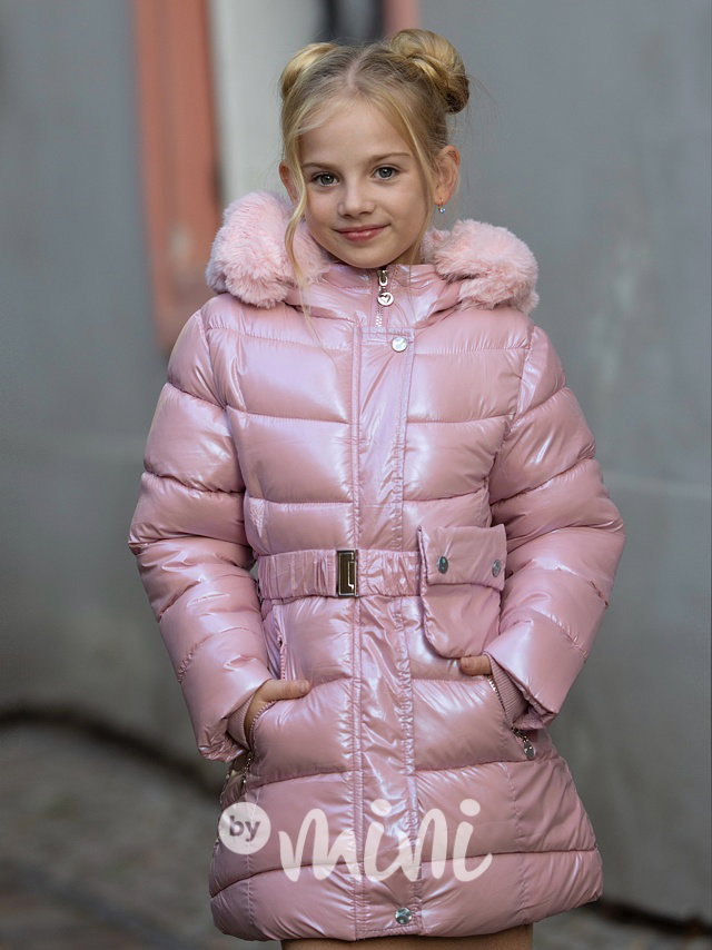 Zimní kabát s kapsičkou pink