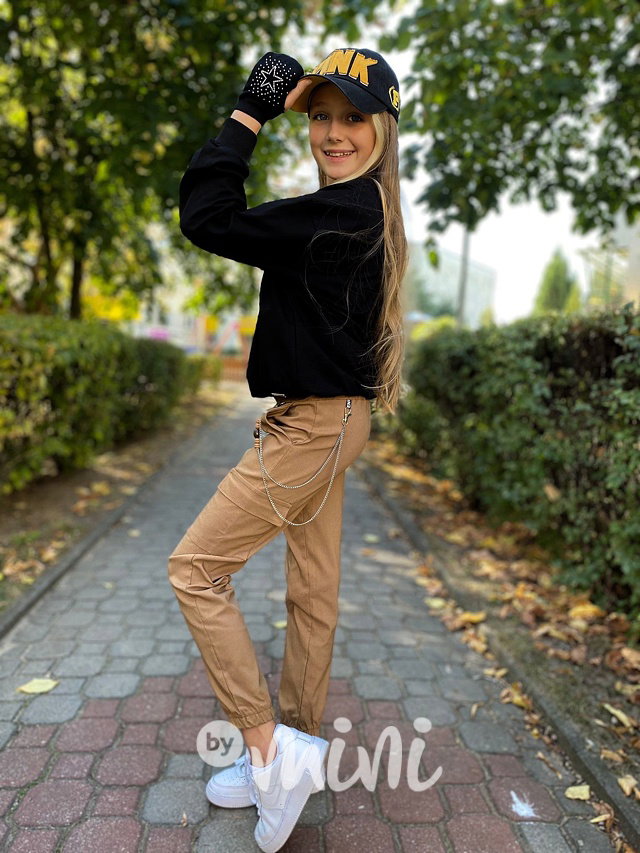 Stretch kapsáče s řetízkem béžové