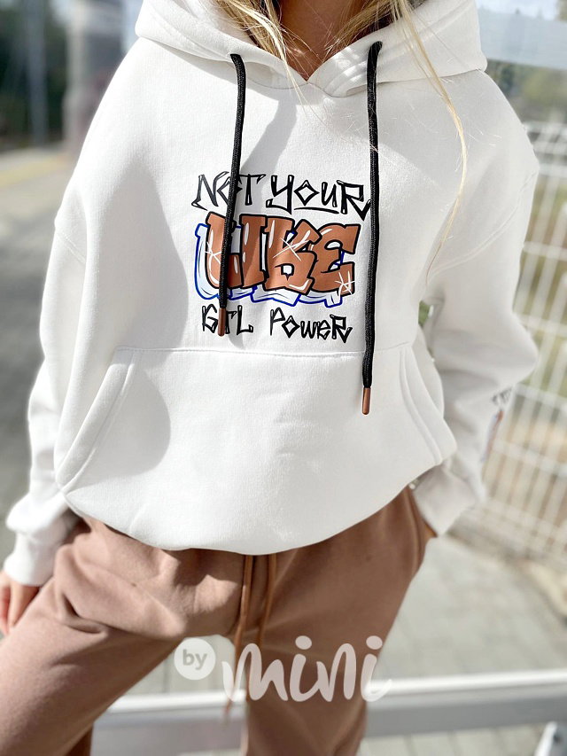 Thermo mikina LIKE white/beige