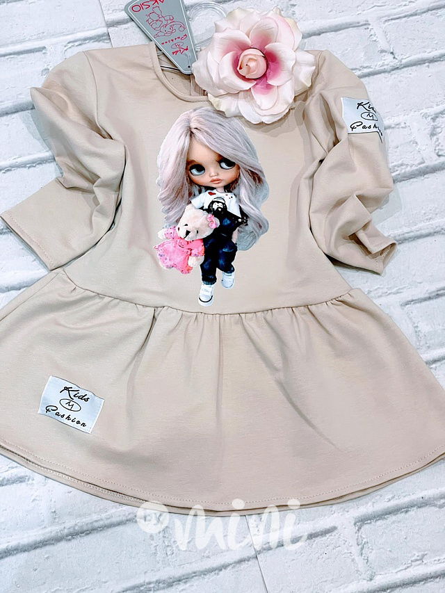 Bavlněné šaty cutie béžové