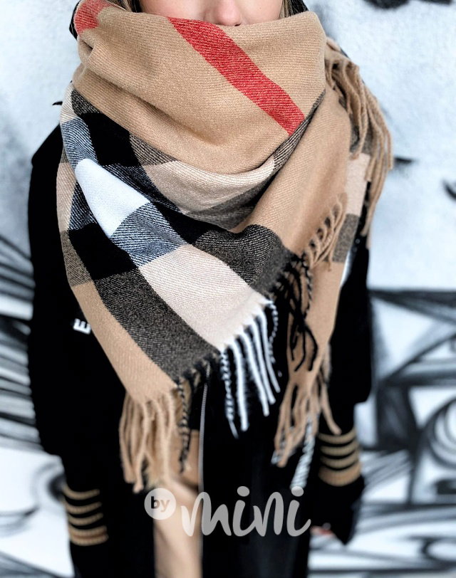 Maxi šála London dark beige