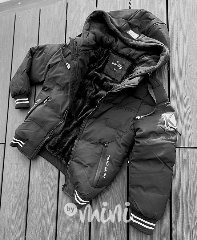Zimní sporty hoodie bunda černá