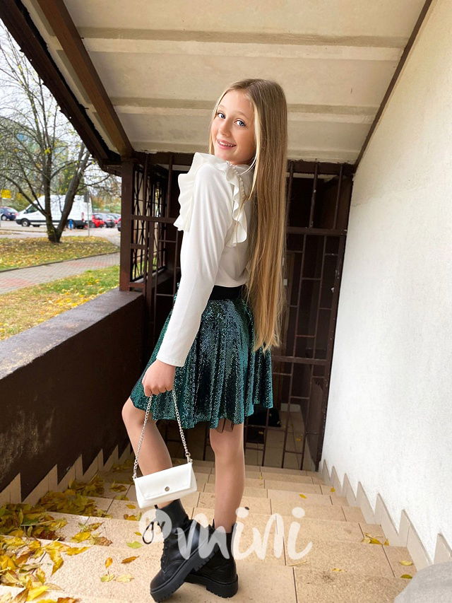 Smaragd flitr sukně s tylem