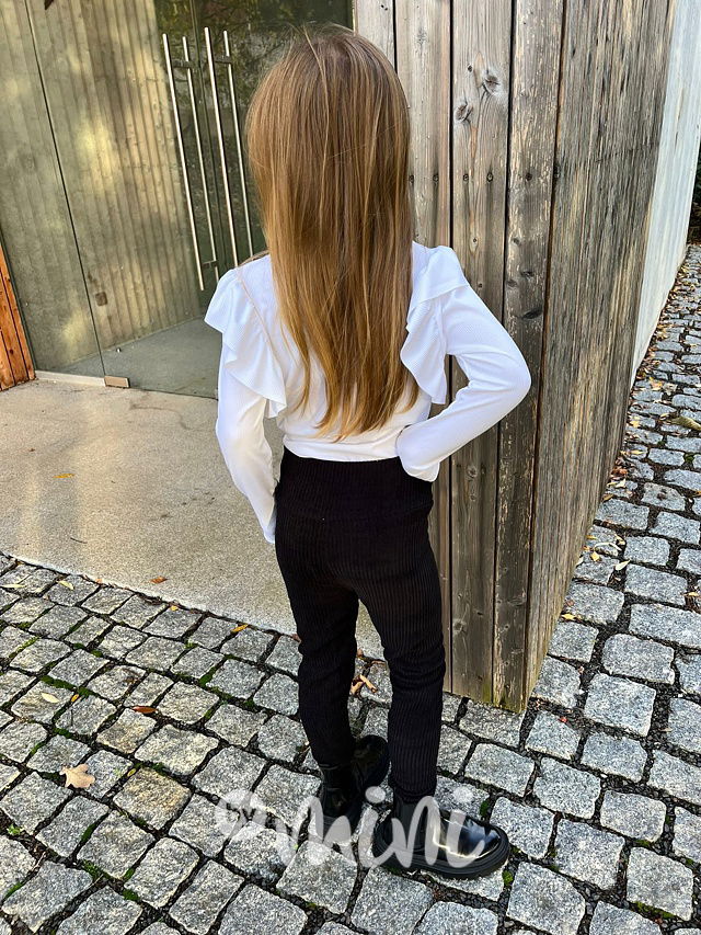 Žebrované teplé jegginy černé