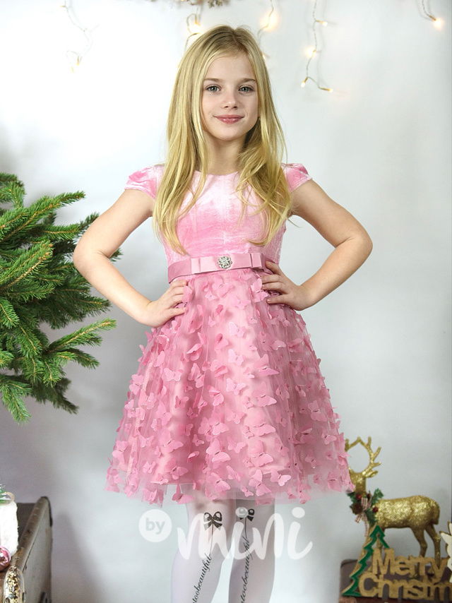 Motýlkové šaty růžové