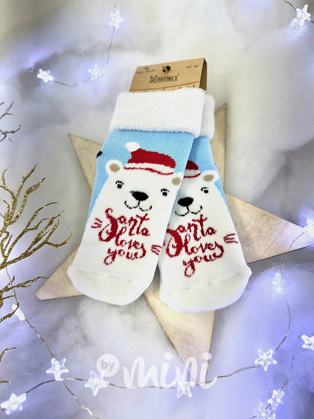 Vánoční froté teplé ponožky polar bear