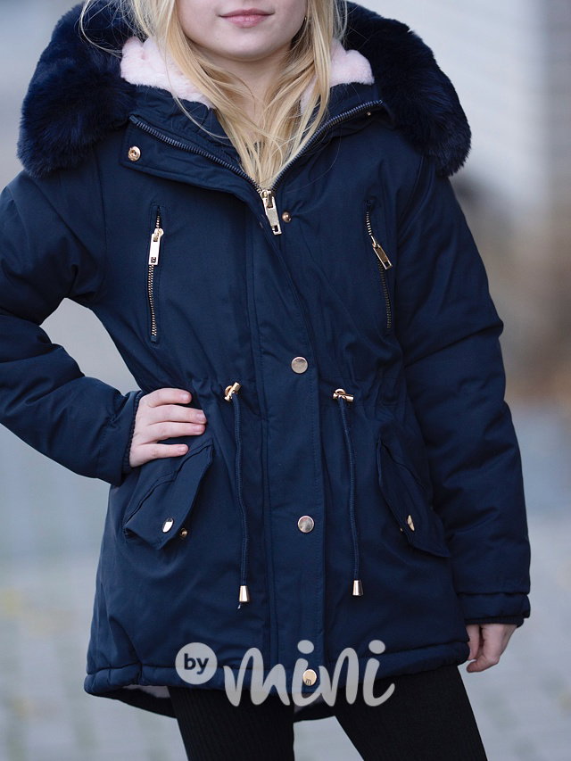 Blue/pink zimní parka