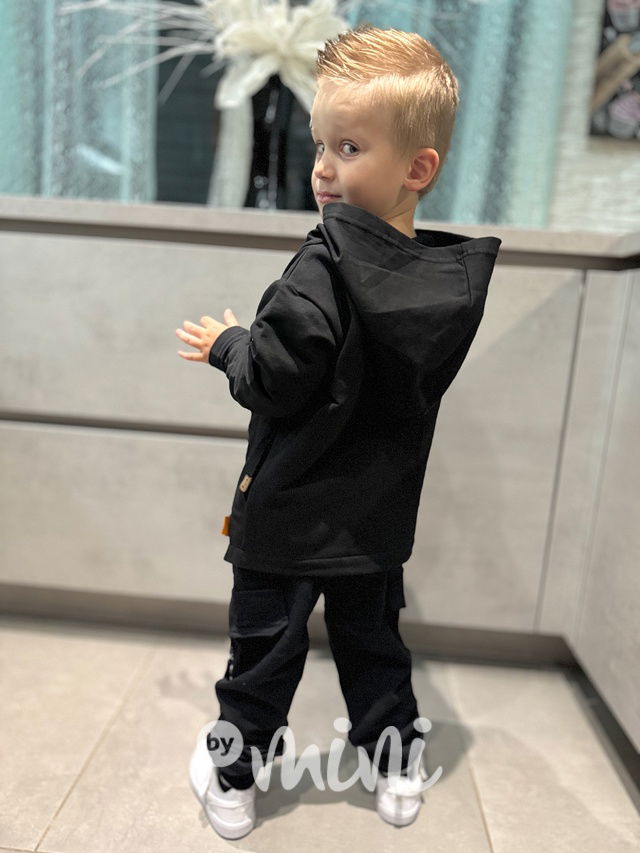 Zateplená asymetrická mikina DESIGN černá