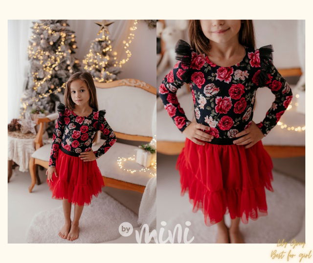 Červená maxi tutu sukně Lily Grey