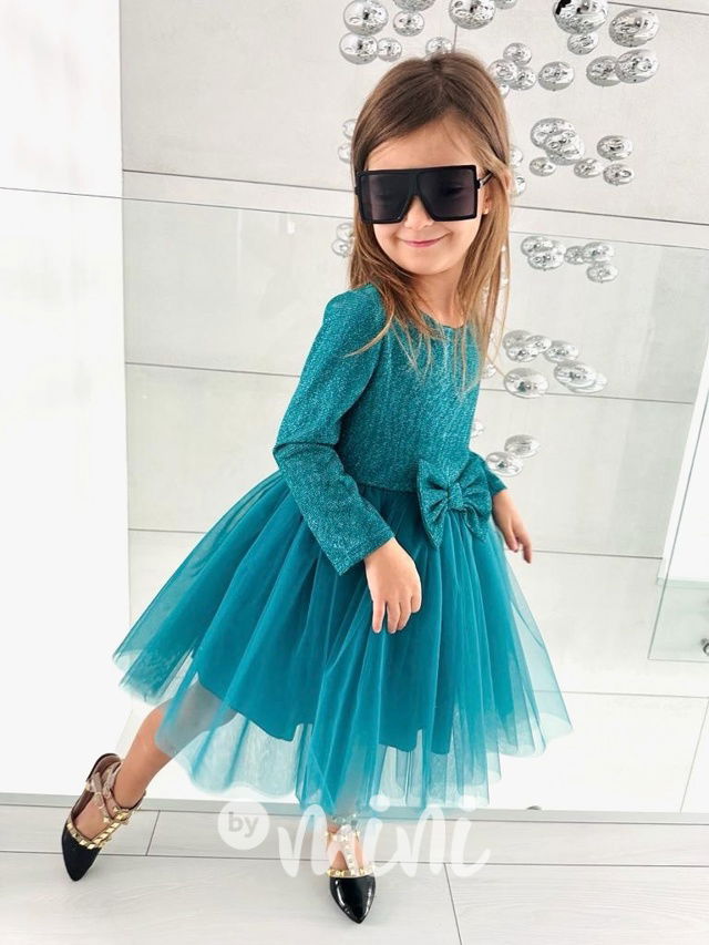 PREMIUM turquoise tylové šaty