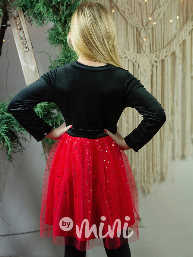 Red/Black šaty s tylovou sukní