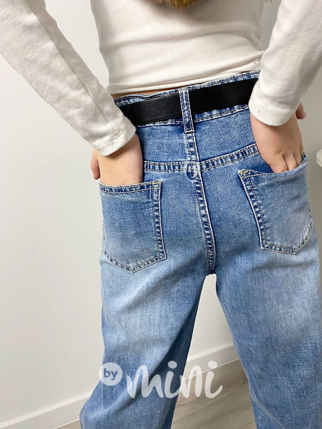 Fashion ripped jeans švédy s páskem
