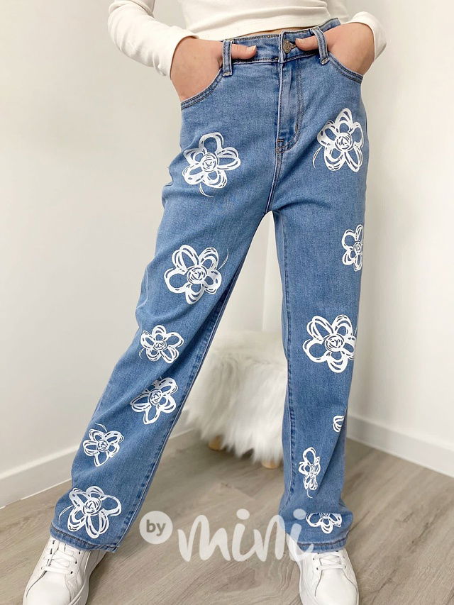 Fashion jeans švédy FLOWER