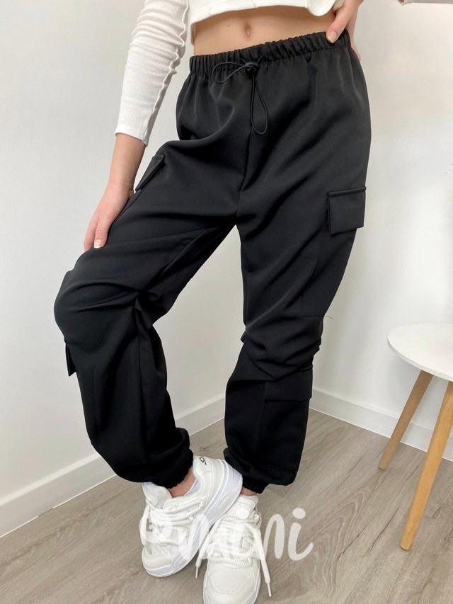Jarní sporty cargo kapsáče černé