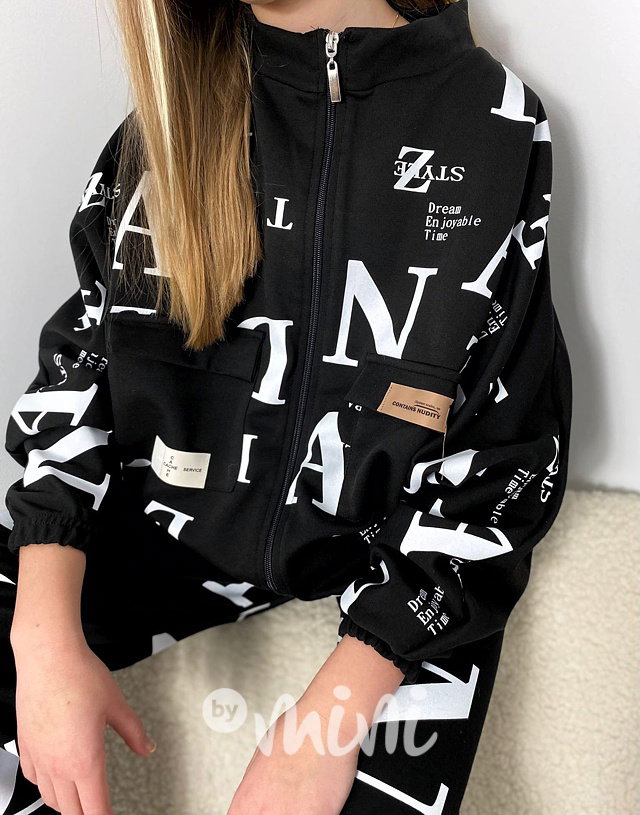 Lounge oversize mikina Letters black