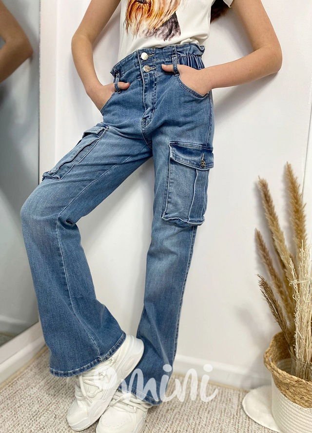 Jeans zvonáče s kapsami