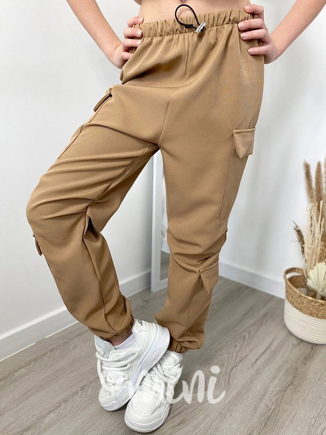 Jarní sporty cargo kapsáče beige