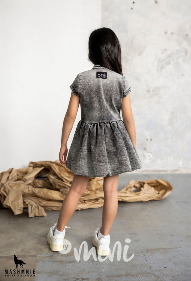 Mash Mnie denim šaty ice black