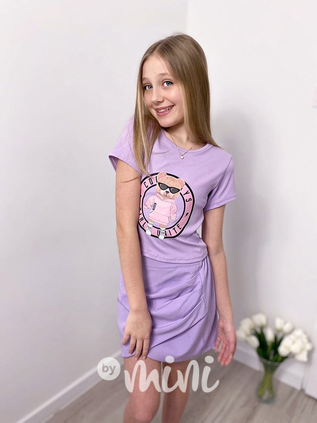 Lila top s mašlí