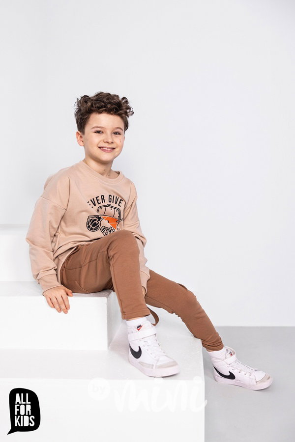 All for kids jogger tepláky s laclem toffee
