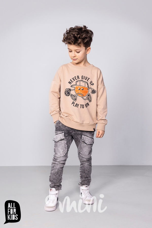 All for kids cargo denim kalhoty black