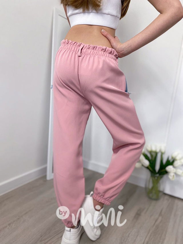 DUO cargo kalhoty denim/pink