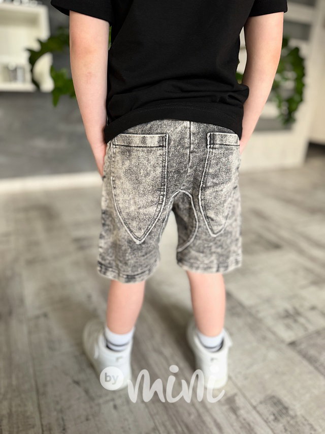 Soft denim shorts ice black