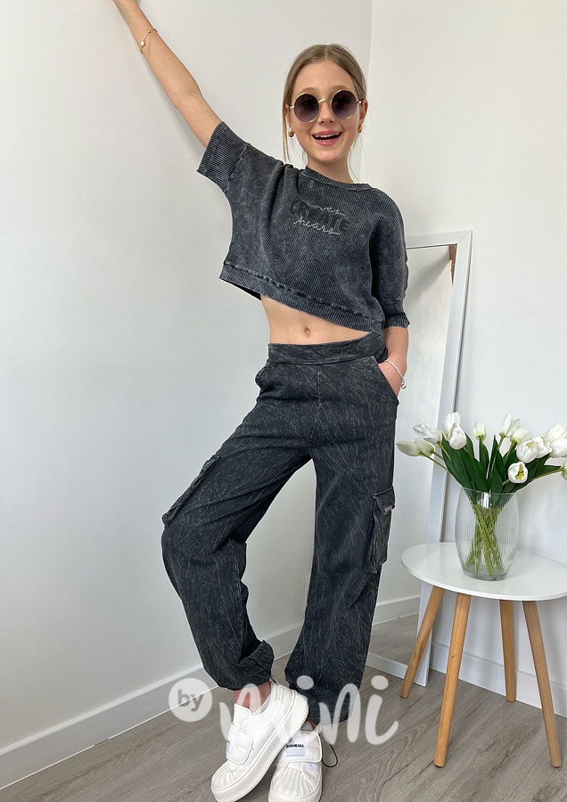 Acid wash cargo kapsáče black