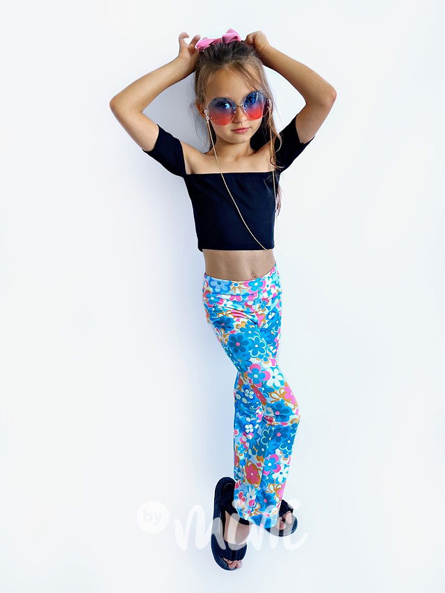 Květované kalhoty blue