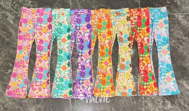 Květované kalhoty blue