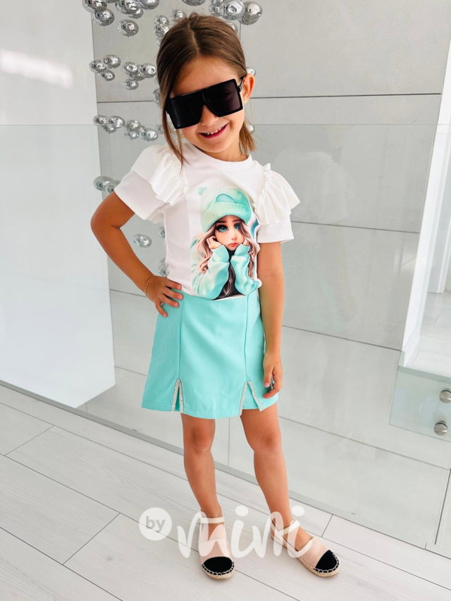 Sukňokraťasy + blůzka CUTIE mint