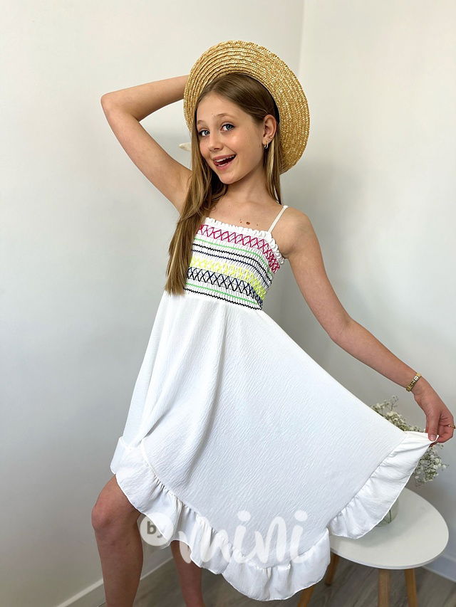 Maxi točivé boho šaty bílé