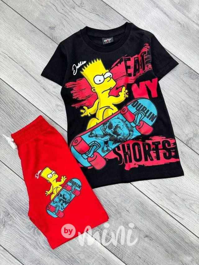 Bart Simpson letní set black/red