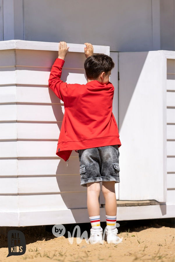 All for kids biker denim kraťasy ice black