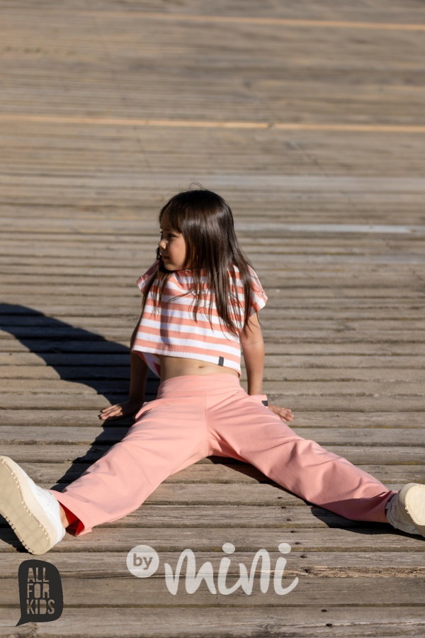 All for kids pruhovaná crop blůzka white/peach