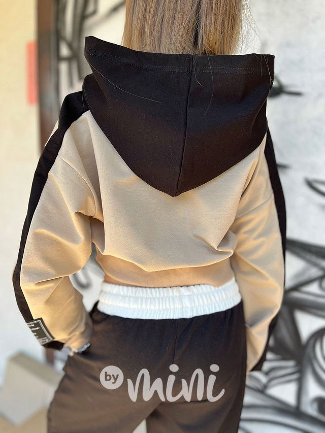 Crop mikina béžová