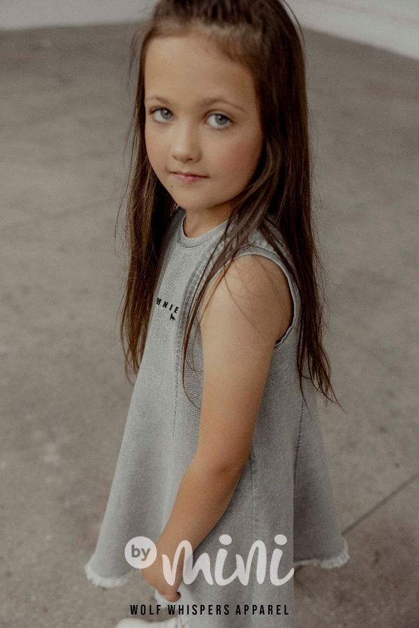 Mash Mnie denim šaty ice grey