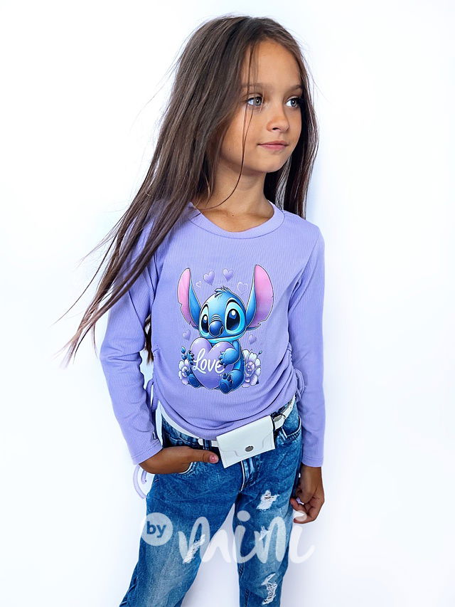 Lilo & Stitch longsleeve blůzka na stahování lila