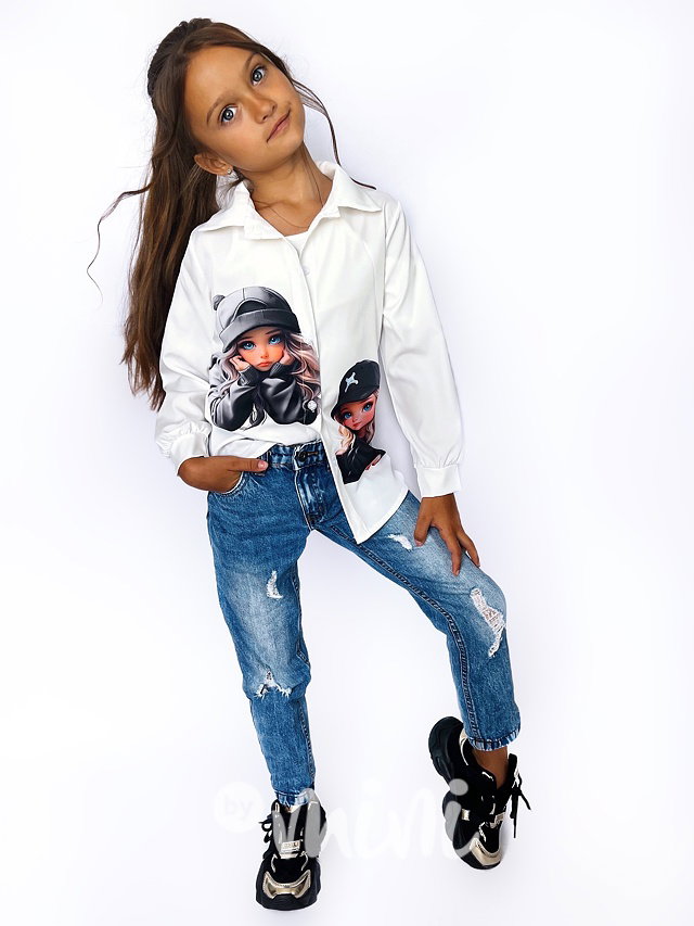 Cutie long košile white/black