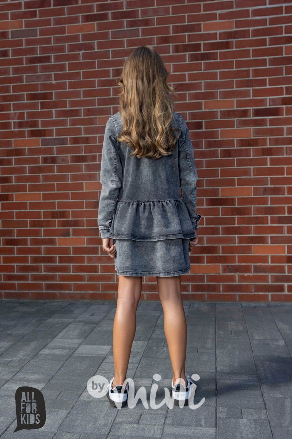 All for kids denim black šaty College