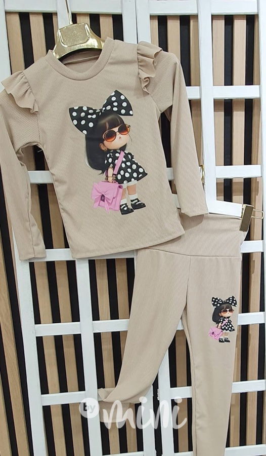 Shopping girl set béžový
