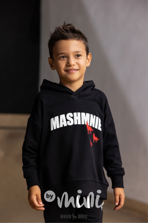 Mash Mnie hoodie mikina WOLF černá