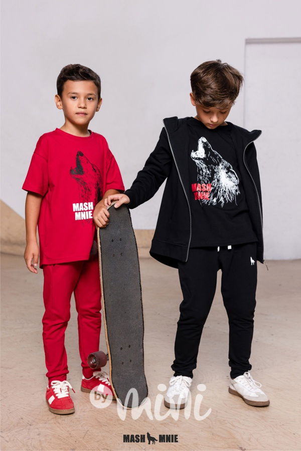 Mash Mnie long mikina zip WOLF černá