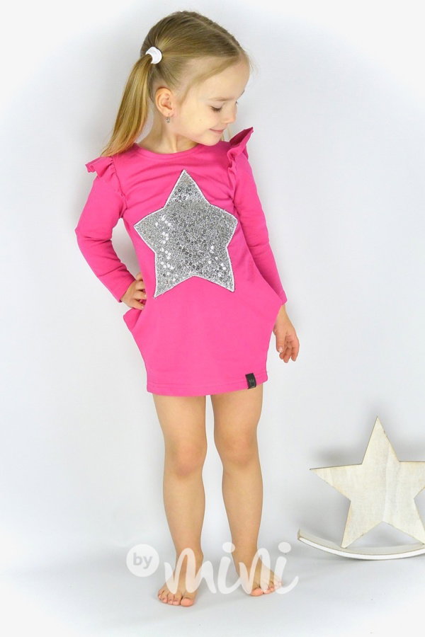 Star malinová tunika s volánky