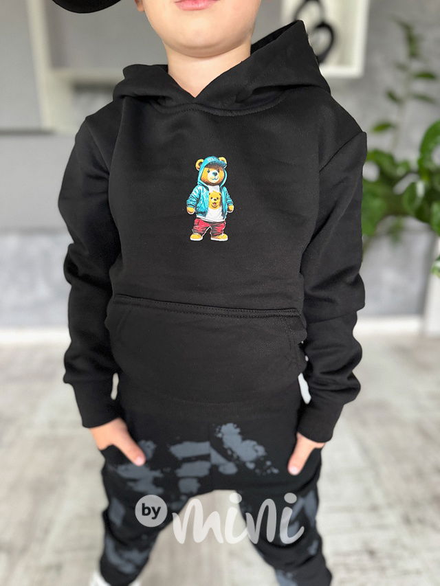 Teddy zateplená mikina černá