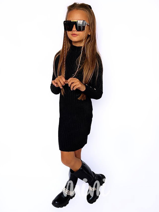 Podzimní svetříkové šaty BLACK
