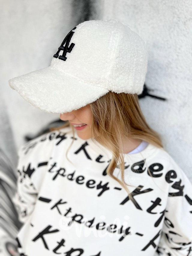 Teplý alpaka kšilt LA off white