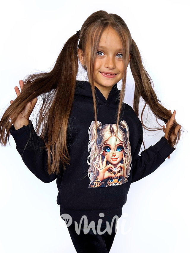 Extra silně zateplená mikina GIRL black