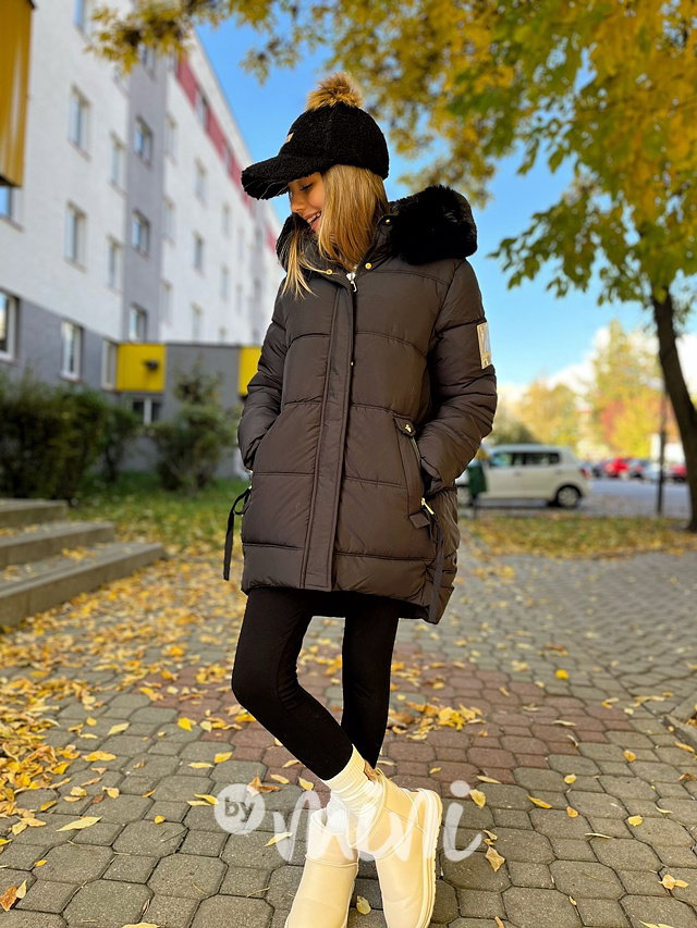 Zimní kabát Lucky girl černý